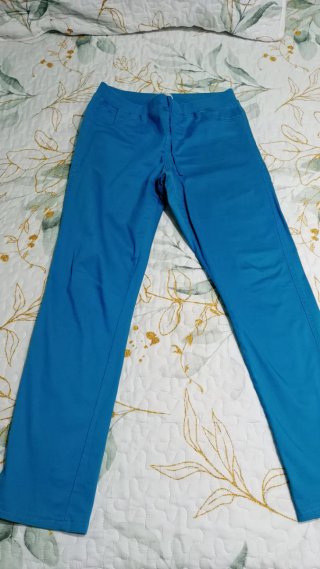 Pantalón elástico mujer azul