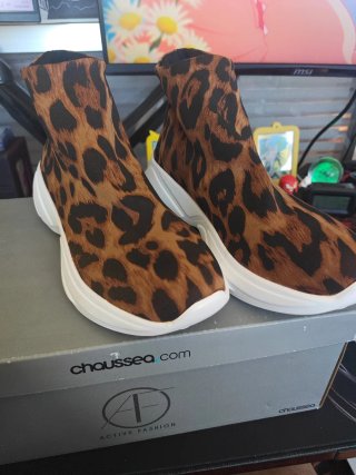 Botines Calcetín Active Fashion Leopardo