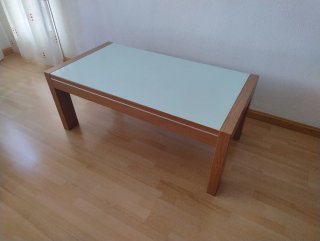 Mesa centro madera y cristal