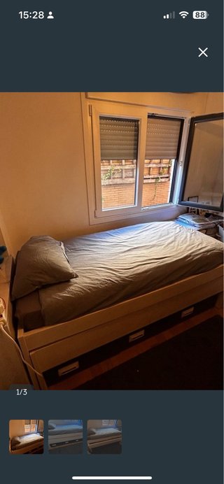 Cama nido blanca con cajones