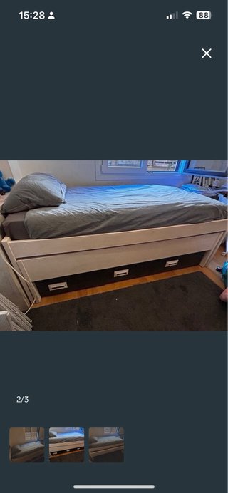Cama nido blanca con cajones