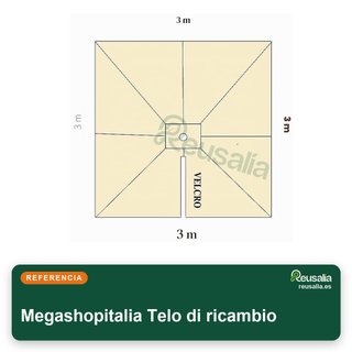 Megashopitalia lona repuesto sombrilla 3x3 m