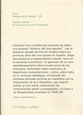 EL CINE SONORO EN LA II REPÚBLICA 1929-1936 - ROMA