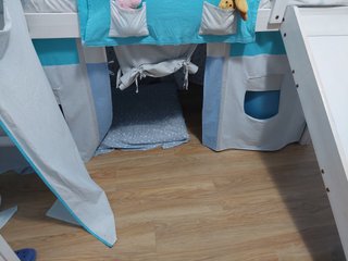 Cama Infantil de Madera Blanca con Tobogán