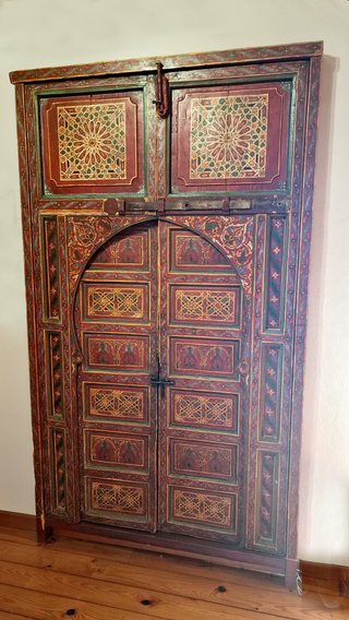 Puerta árabe madera policromada