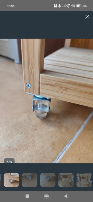 Carrito auxiliar baño,  Ikea bambú