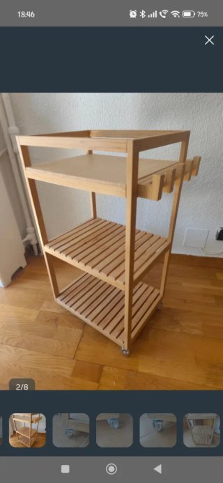 Carrito auxiliar baño,  Ikea bambú