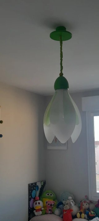 Lámpara infantil diseño flor verde
