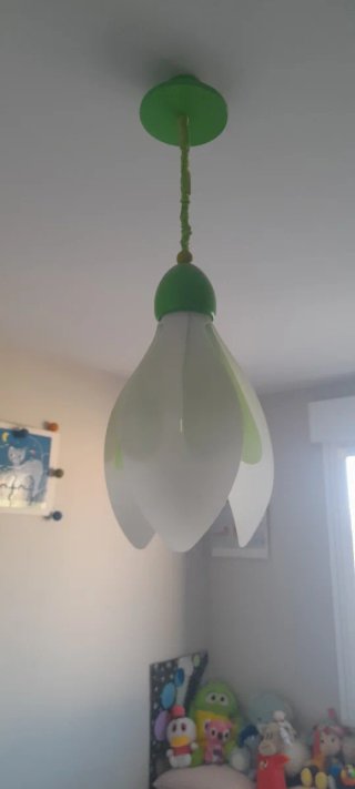Lámpara infantil diseño flor verde