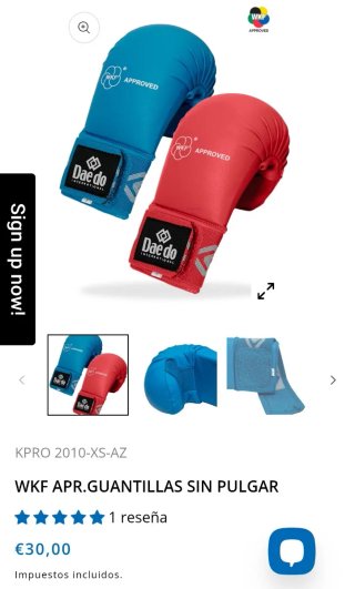 Guantillas de Karate Daedo WKF Rojas