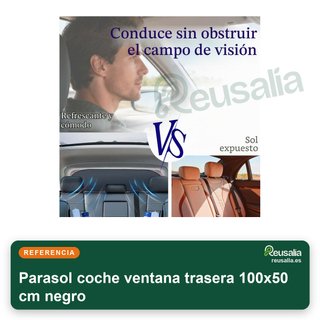 Parasol coche ventana trasera 100x50 cm negro