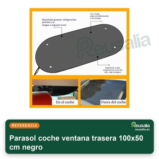 Parasol coche ventana trasera 100x50 cm negro