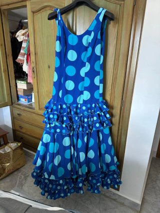 Vestido de gitana lunares azul