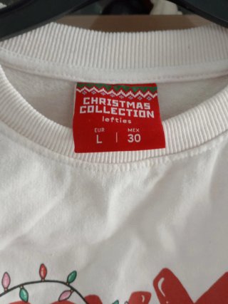 Sudadera Navideña Blanca Talla L