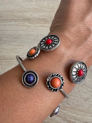 Lote 3 Pulseras Boho Plateadas