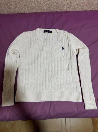 Jersey Polo Ralph Lauren cuello pico blanco