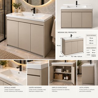 Mueble de Baño con Lavabo Cerámico