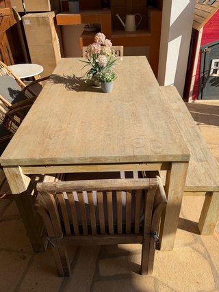 Mesa Terraza con Banco y 2 Sillones