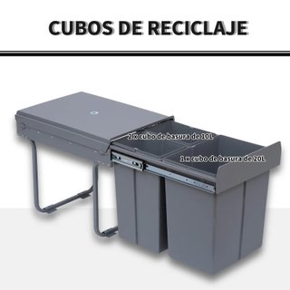 Cubo Basura Extraible Bajo Fregadero Gris Tara