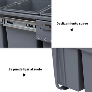 Cubo Basura Extraible Bajo Fregadero Gris Tara