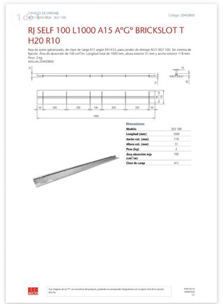 Reja Oculta ACO Self Brickslot T H20