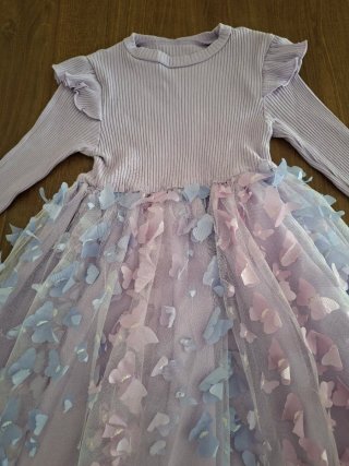 Vestido Shein Manga Larga con Mariposas