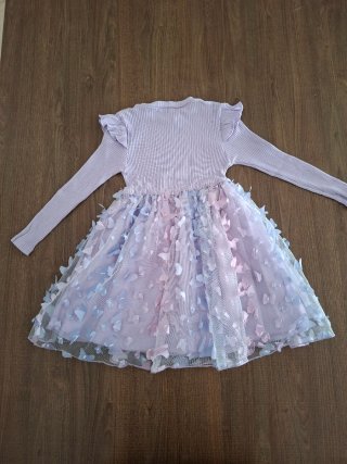 Vestido Shein Manga Larga con Mariposas
