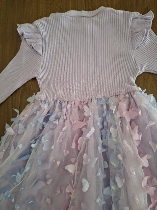 Vestido Shein Manga Larga con Mariposas
