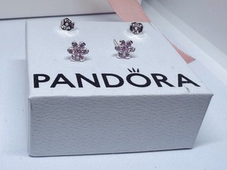 Pendientes Pandora Flor Rosa brillante