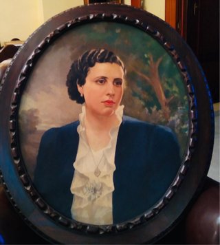 Cuadro Retrato Mujer Óvalo