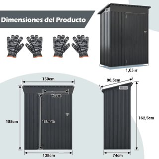 Caseta Cobertizo Jardín COSTWAY GT4222GR