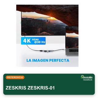 ZESKRIS Hub USB C 6 en 1 HDMI 4K