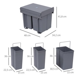 Cubo basura extensible 25L + 2x15L