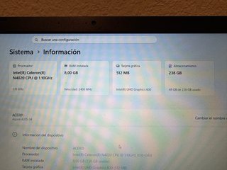 Acer Aspire 15.6 Full HD 8GB RAM 256GB SSD