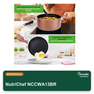 NutriChef juego 13 piezas ollas sartenes