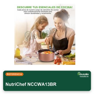 NutriChef juego 13 piezas ollas sartenes