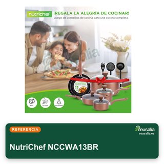 NutriChef juego 13 piezas ollas sartenes