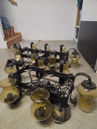 Lámparas de forja antiguas (2 unidades)