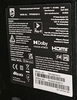 TV Philips 75 4K (75PUS8536/12) - Pantalla Rota