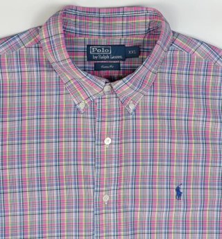 Camisa Polo Ralph Lauren Cuadros Vintage Talla XXL