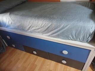 Cama nido con 2 colchones y 3 cajones