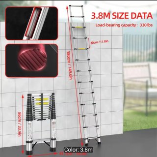 Escalera telescópica 3.8m Hasta 150kg
