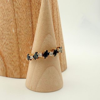 Anillo Diamantes Oro 18K; Talla 12; 1,96g.