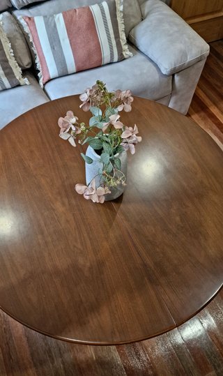 Mesa redonda de comedor/sala de madera