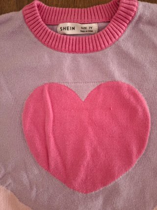 Jersey Rosa con Corazón SHEIN Talla 7 años
