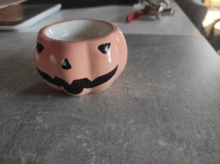 Portavela calabaza rosa, Halloween