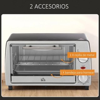 Mini Horno Eléctrico 10L 750W 230°C Plata