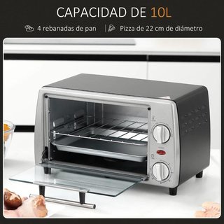 Mini Horno Eléctrico 10L 750W 230°C Plata