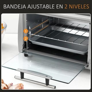 Mini Horno Eléctrico 10L 750W 230°C Plata