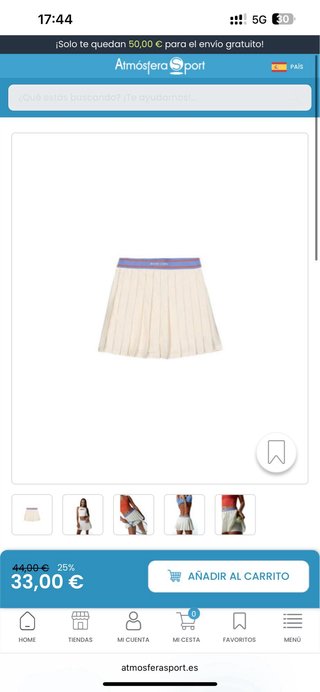 Falda de tenis/pádel talla única